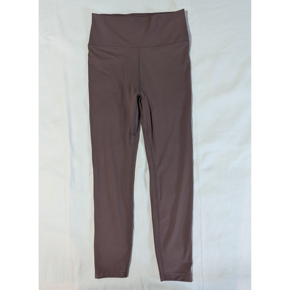 Nike Womens Dri FIT High Waisted Leggings Size Medium Brown Mauve IM1762